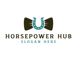 Horseshoe Bow Tie logo design