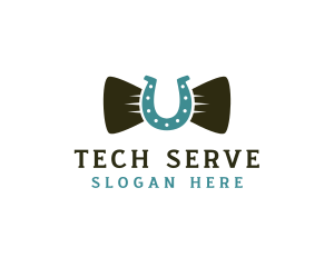 Horseshoe Bow Tie logo design