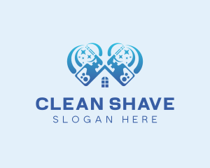 Spray Bottle House Cleaning logo design