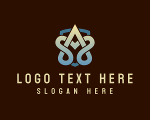 Knot Shield Letter A logo