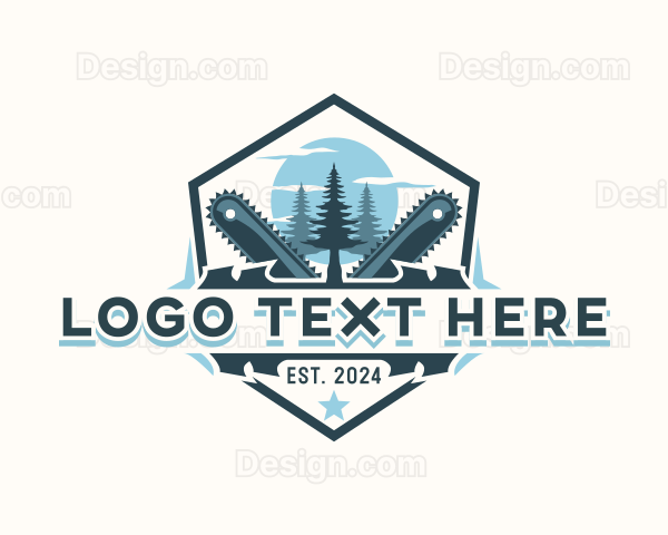 Chainsaw Tree Woodcutter Logo