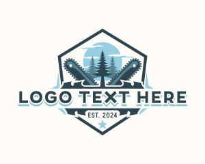 Chainsaw Tree Woodcutter logo