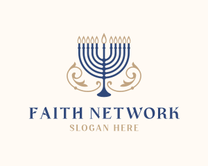 Faith Hanukkah Menorah logo