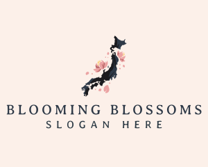 Japan Sakura Blossom logo design