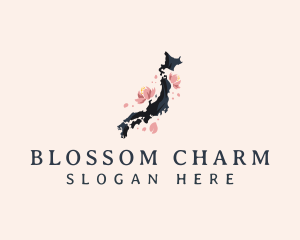 Japan Sakura Blossom logo design