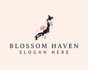 Japan Sakura Blossom logo design