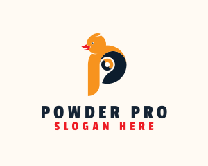 Rubber Duck Letter P logo design