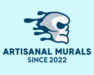 Art Skull Mural Graffiti  logo design