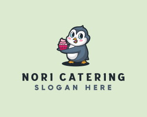 Penguin Cupcake Food logo design