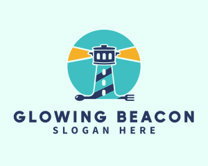 Cutlery Lighthouse Beacon logo design