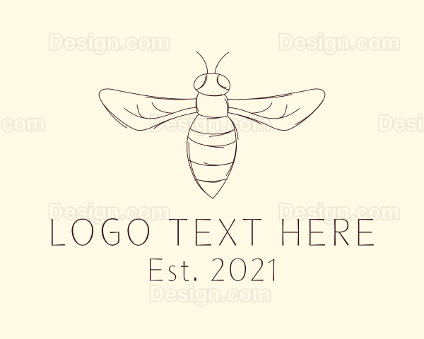Hornet Insect Sketch Logo