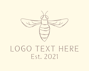 Hornet Insect Sketch logo