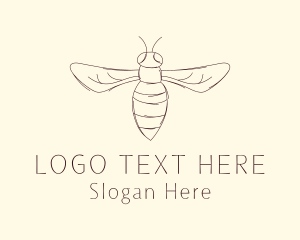 Hornet Insect Sketch Logo