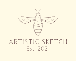 Hornet Insect Sketch logo design