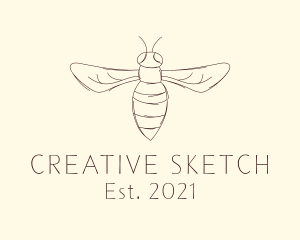 Hornet Insect Sketch logo design