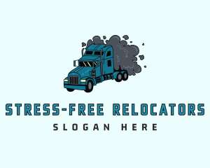 Smoke Freight Truck logo design