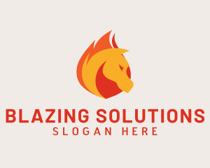 Wild Flame Horse  logo design