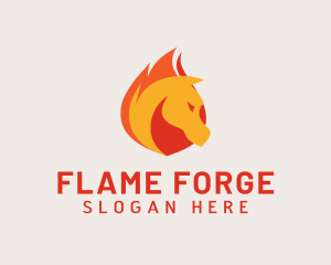 Wild Flame Horse  logo design