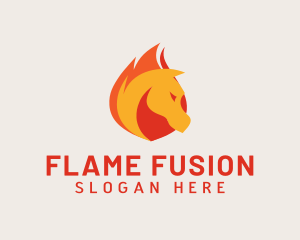 Wild Flame Horse  logo design