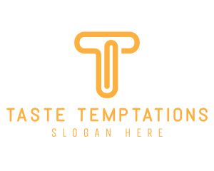 Orange T Clip logo design