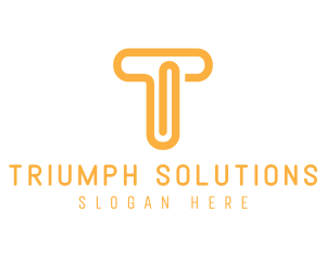 Orange T Clip logo design