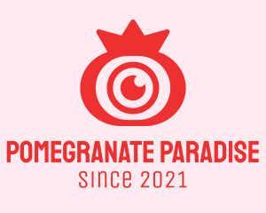 Pomegranate Fruit Lens logo design