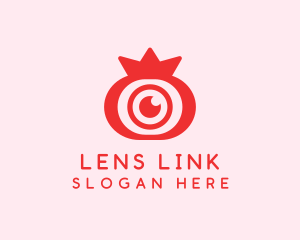 Pomegranate Fruit Lens logo design