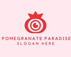 Pomegranate Fruit Lens logo design