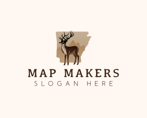 Arkansas Deer Antlers logo design