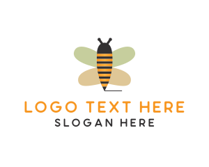 Cute Bee Pencil logo