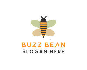 Cute Bee Pencil logo design