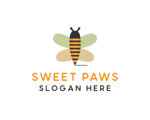 Cute Bee Pencil logo design