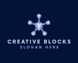 Star 3d Cube Block logo design