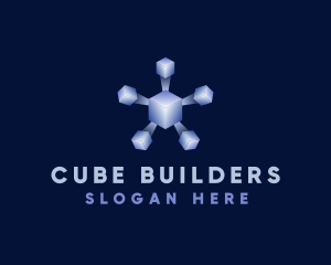 Star 3d Cube Block logo design