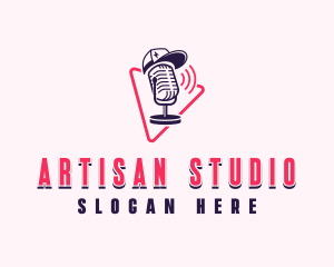 Microphone Podcasting Studio logo design