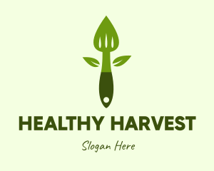 Healthy Salad Spatula logo design