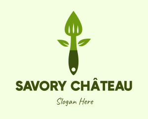 Healthy Salad Spatula logo design