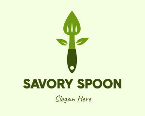 Healthy Salad Spatula logo design