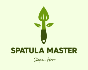 Healthy Salad Spatula logo design