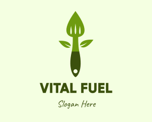 Healthy Salad Spatula logo design