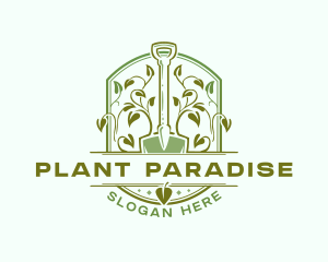 Shovel Plant Gardening logo design