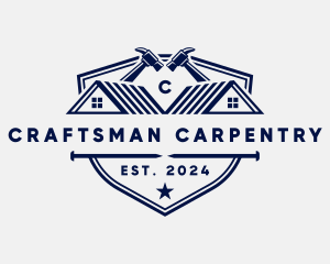 Hammer Construction Carpentry logo design