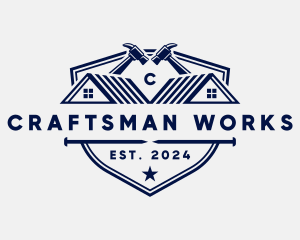 Hammer Construction Carpentry logo design