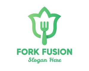Green Fork Flower logo