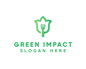 Green Fork Flower logo