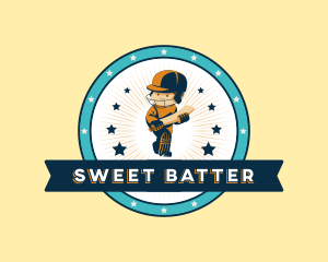 Cute Cricket Player logo