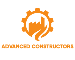 Orange Cogwheel Factory logo design