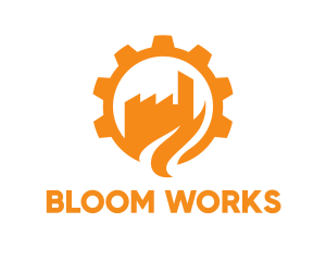 Orange Cogwheel Factory logo design