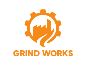 Orange Cogwheel Factory logo design