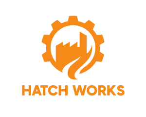 Orange Cogwheel Factory logo design